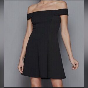 Black Off The Shoulder Fit and Flare Dress